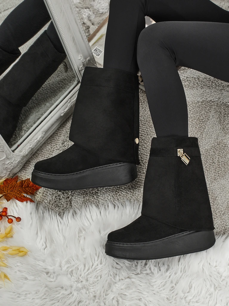 Къси дамски боти тип снегоходки с пришита горна част Elizze