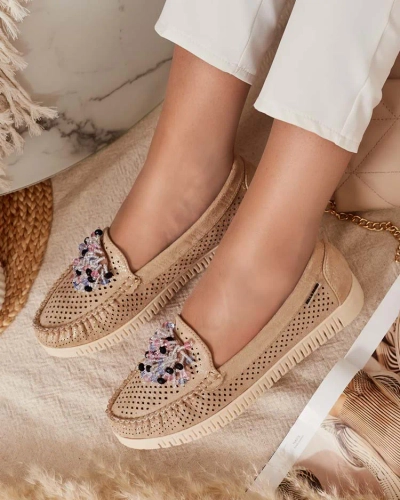 Royalfashion Дамски ажурни мокасини с мъниста Namis