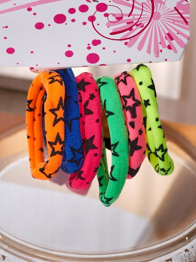 Royalfashion Комплект от 6 цветни ластика за коса Starina с звездички