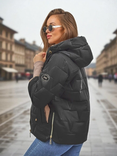 Дамско ватирано яке с качулка и ластици на ръкавите Silent Ridge