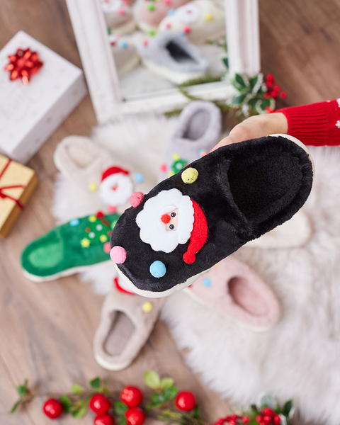 Royalfashion Коледни дамски чехли в черно Fertemse