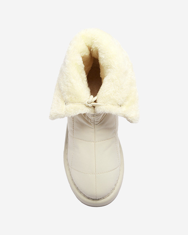 Бежови дамски обувки a'la ботуши за сняг Amirfu- Footwear