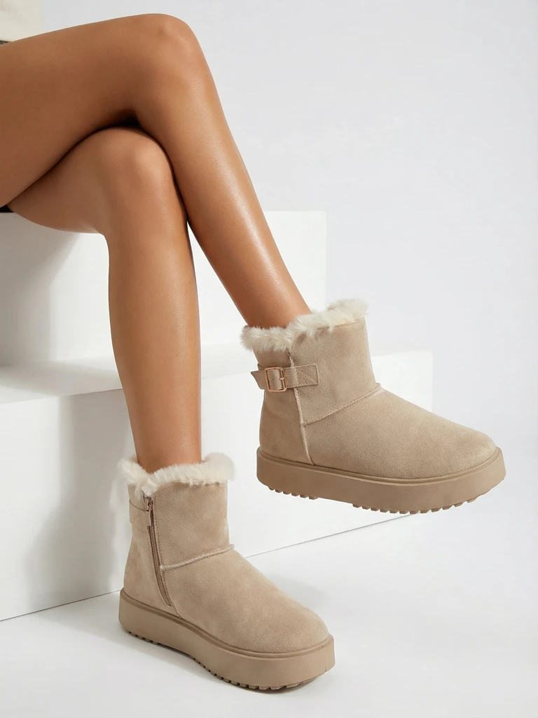 Royalfashion Къси дамски боти тип сноубутс Aurelia Classico