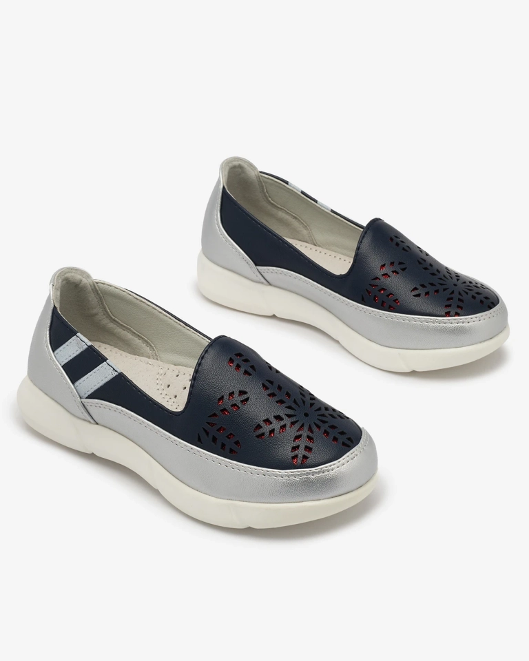 Сребристи и тъмносини маратонки за момичета Ewesgi- Footwear