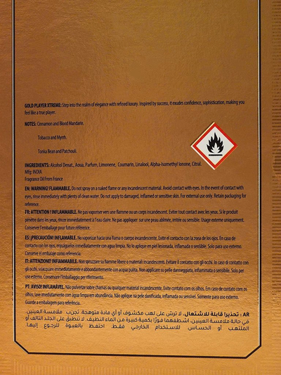 Вдъхновен eau de parfum за мъже Gold Player Black