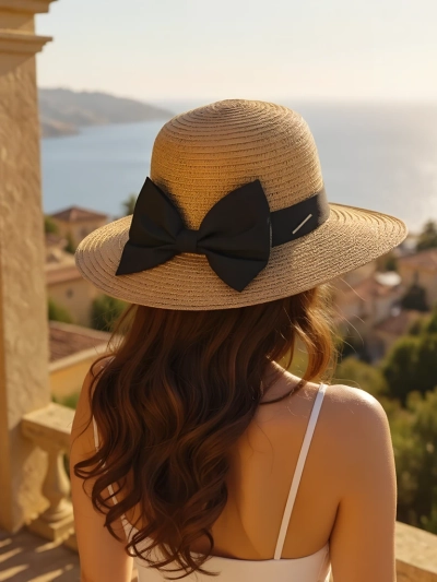 Royalfashion Дамска сламена шапка Belle Ribbon