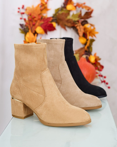 Royalfashion Черни дамски ботуши с нисък ток Rejerra