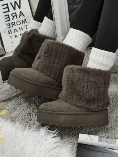 Дамски ботуши тип снегоходки с пухкава подплата Irelle