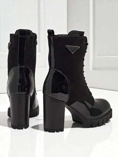 Дамски еко велурени боти на ток Event Bramble