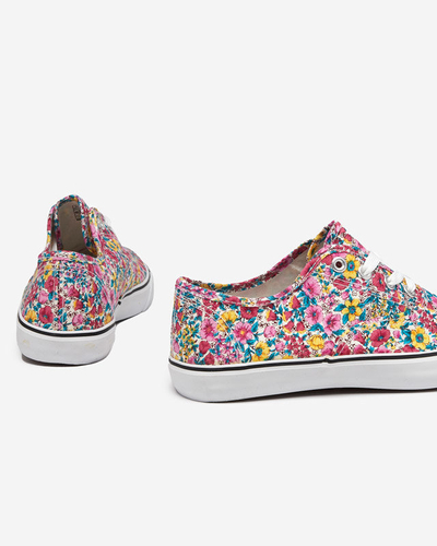 OUTLET Różowe tenisówki damskie w kwiaty Sertoli - Obuwie