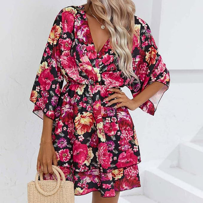 Royalfashion Дамска мини рокля с оригинален десен