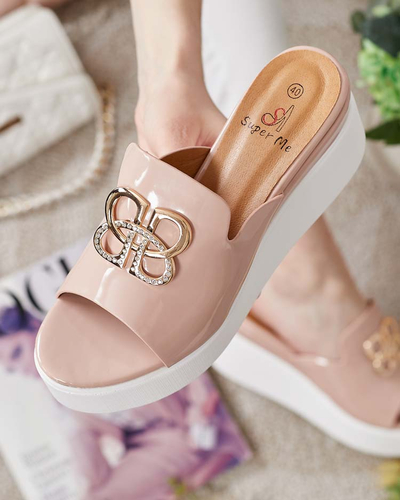 Royalfashion Лакирани дамски джапанки на Sailla