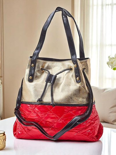 Royalfashion Голяма дамска чанта Golden Luxe Shopper