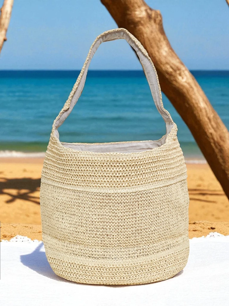 Royalfashion Голяма сламена дамска чанта Marella Natura