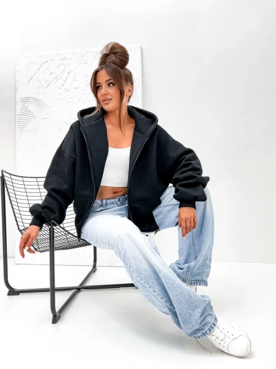 Royalfashion Дамски памучен ватиран суитшърт butterfly