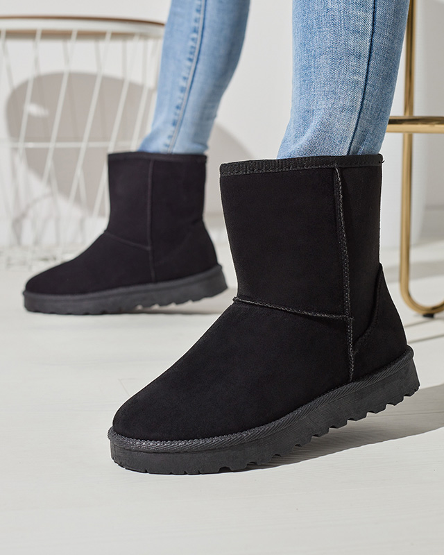 Дамски изолирани ботуши за сняг от еко велур в черно Xetik - Обувки