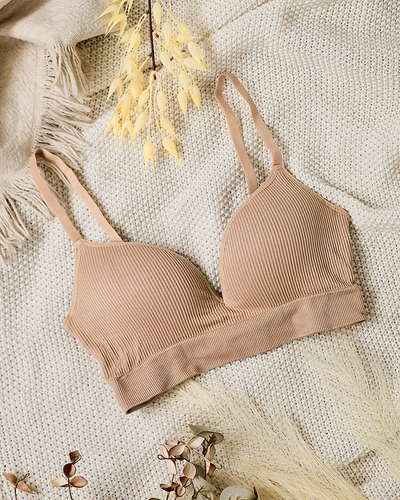 Royalfashion Дамски оребрен сутиен