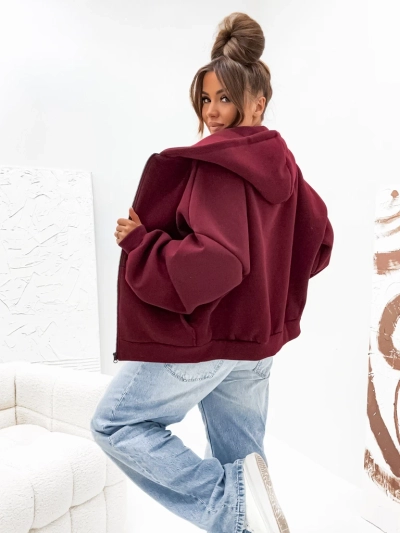 Royalfashion Дамски памучен ватиран суитшърт butterfly