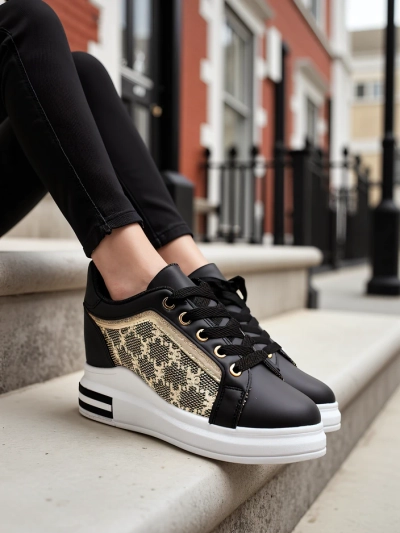 Royalfashion Женски спортни обувки с скрита платформа Jesioo