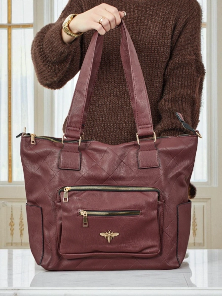 Дамска чанта тип shopper, еко кожа, капитонирана Marvaya