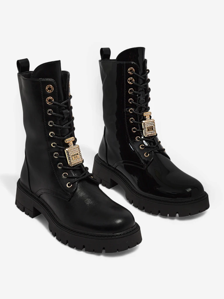 Дамски еко кожени боти с връзки Venit