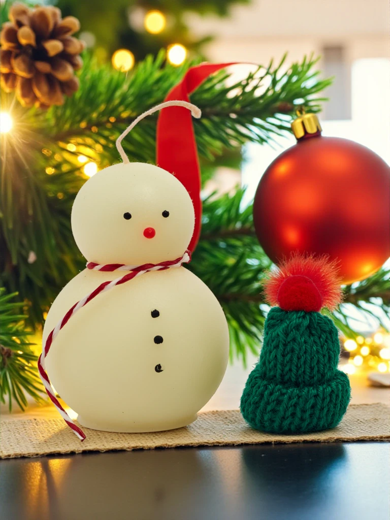 Коледна ароматна свещ Снежен човек