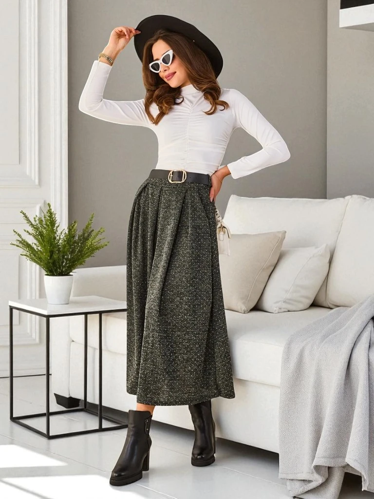 Royalfashion Дамска миди пола