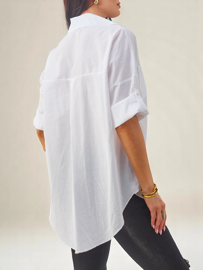 Риза от памук за жени с 3/4 ръкави