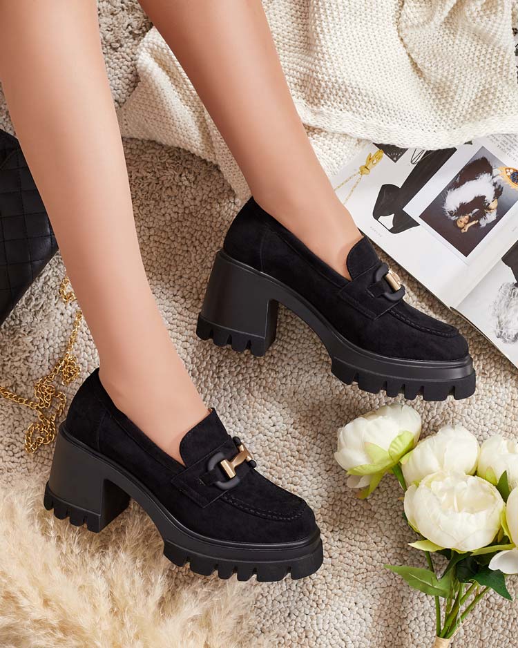 Елегантни сандали Vulcano в цвят черен велур