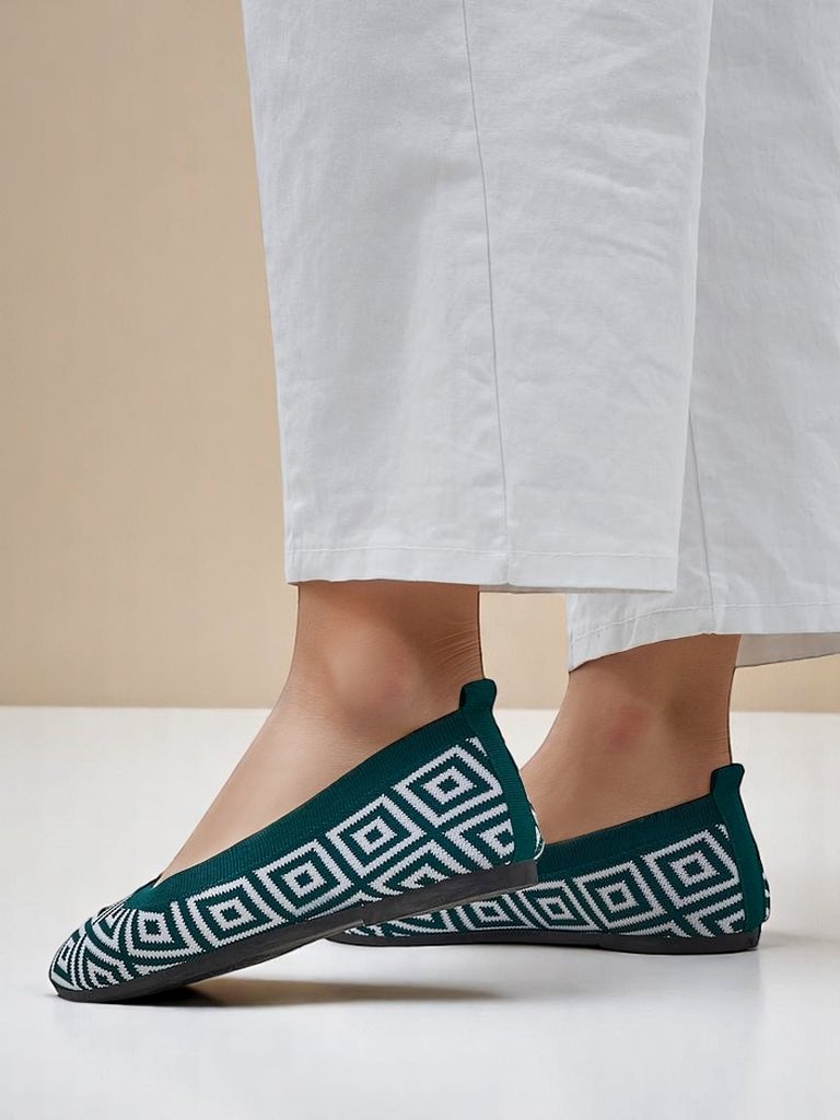 Royalfashion дамски балеринки от плат с геометричен принт Metric