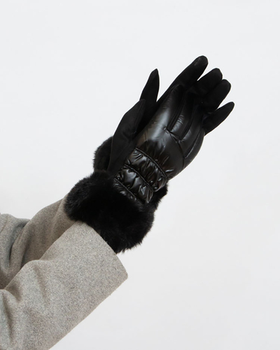 Royalfashion Дамски черни ръкавици