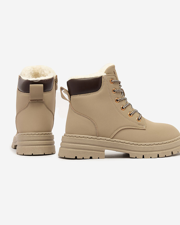 Royalfashion Сиво-кафяви дамски изолирани ботуши тип "трапер" Radoras