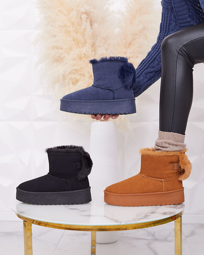 Royalfashion Дамски ботуши a'la snow boots в черно Goroggo
