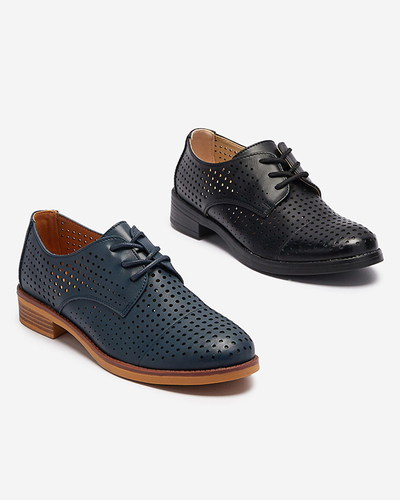 Ажурна черна дамска полуобувка от екокожа Azedvo- Footwear