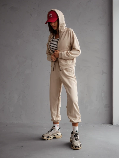 Royalfashion Дамски комплект от памучен тренировъчен екип