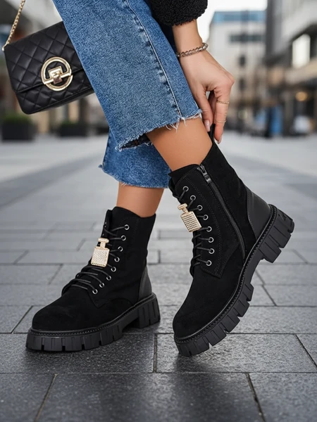 Ройалфешън Дамски ботуши от екосюед работник Едвинес