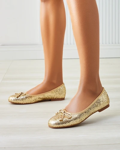 Royalfashion Дамски балерини с блестящи елементи и панделка Aramie