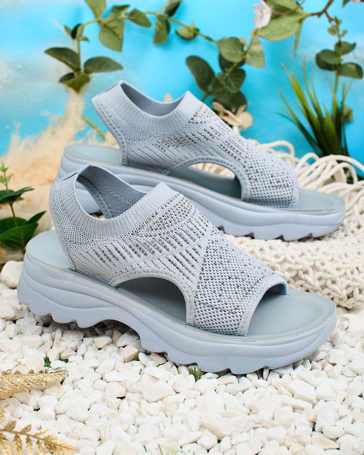 Royalfashion Дамски сандали с горна част и цирконий Alebin