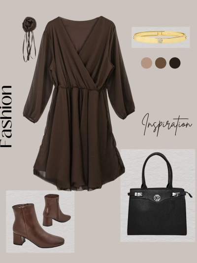 Royalfashion Класическа дамска рокля с дължина до коляното