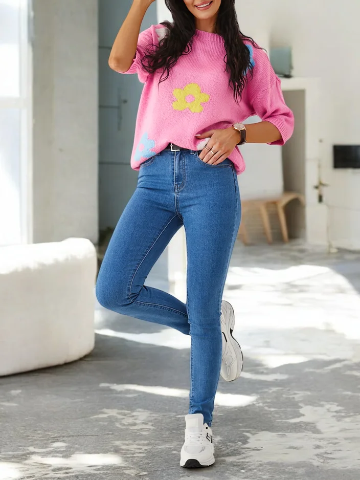 Royalfashion Женски стеснени памучни дънки