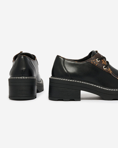 Royalfashion Черни дамски полуботи с плътна подметка Dobbin