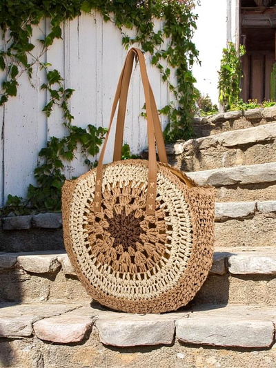 Royalfashion Сламена дамска чанта Flora Grande