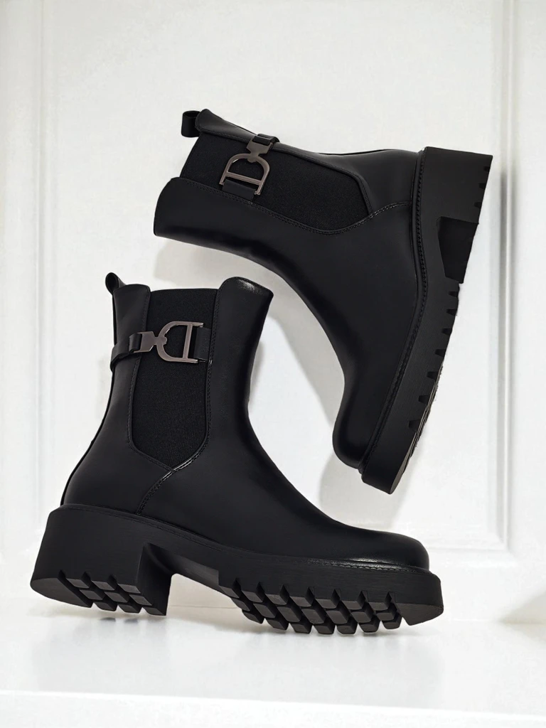 Високи дамски боти от еко кожа Ovella