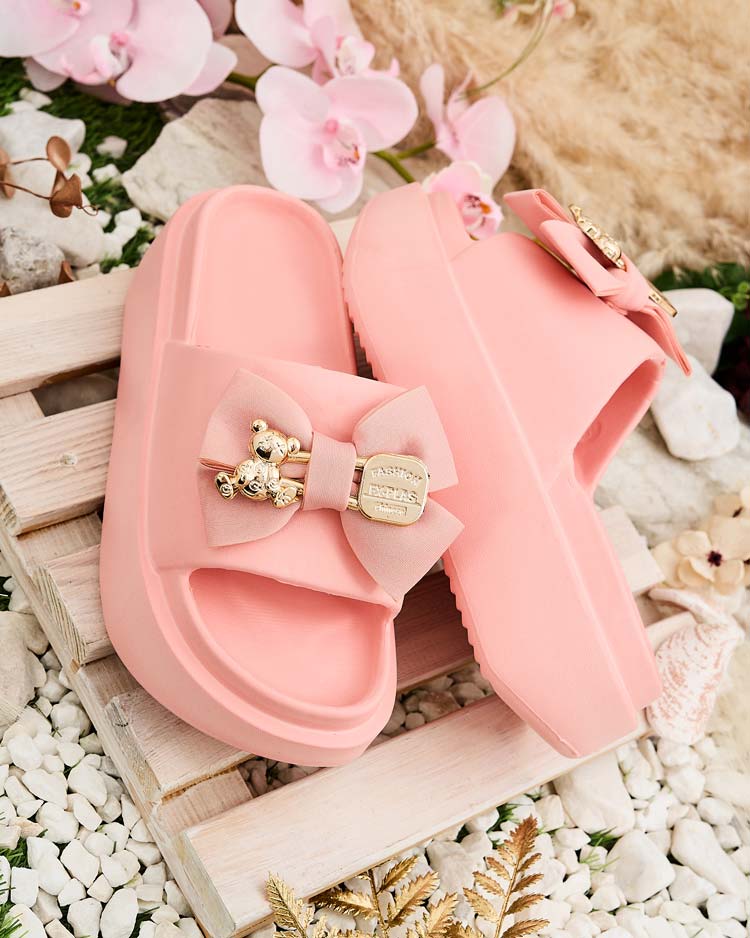 Royalfashion Дамски гумени джапанки с декоративна панделка Apis