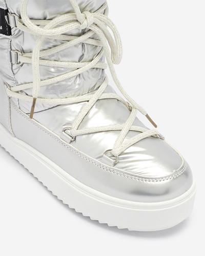 Дамски сребърни лачени ботуши за сняг Fursav - Обувки