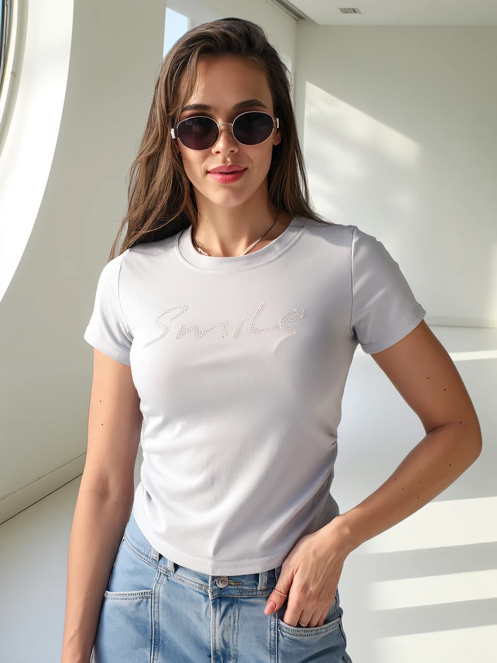 Royalfashion Женска памучна блуза с надпис