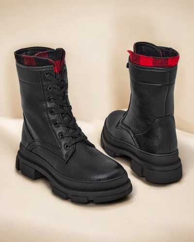 Royalfashion Еко кожени работни ботуши за жени тип workery Fezze