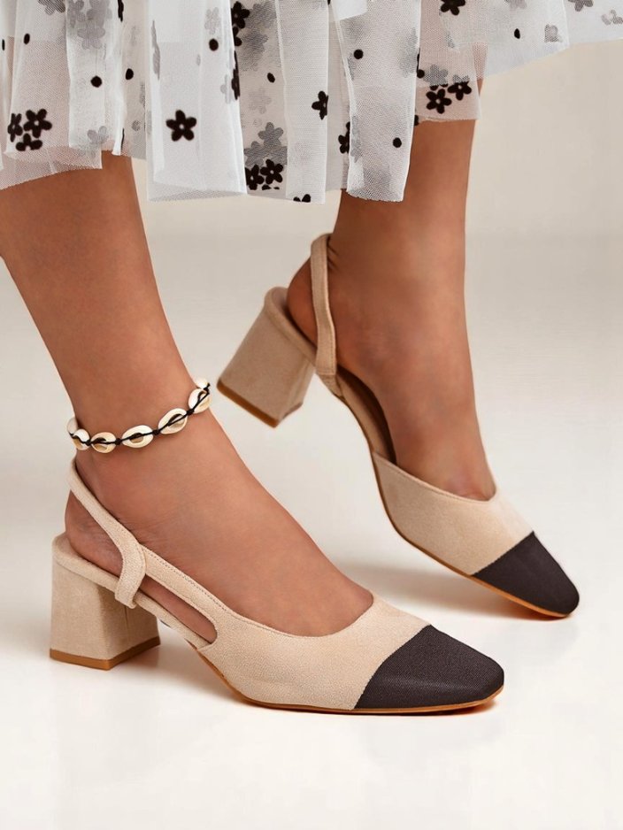 Royalfashion Дамски обувки на нисък ток с декоративен нос Eleganzo