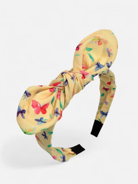 Royalfashion Детска лента за коса с панделка с принт