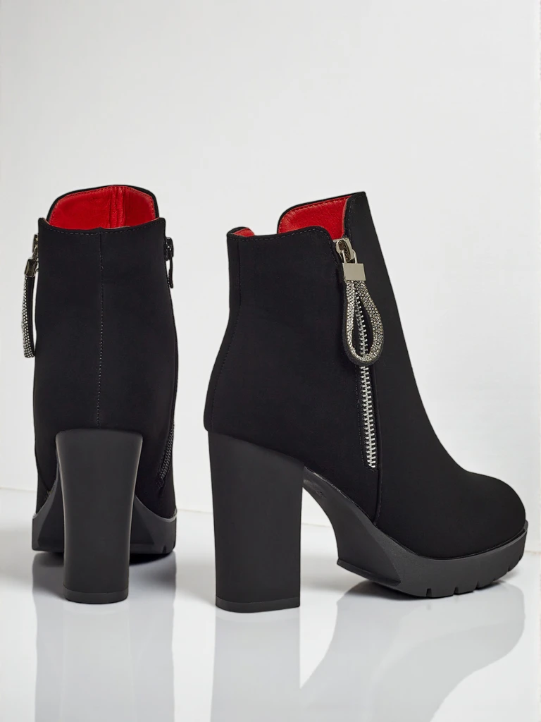 Дамски еко кожени боти до глезена на ток Marellin